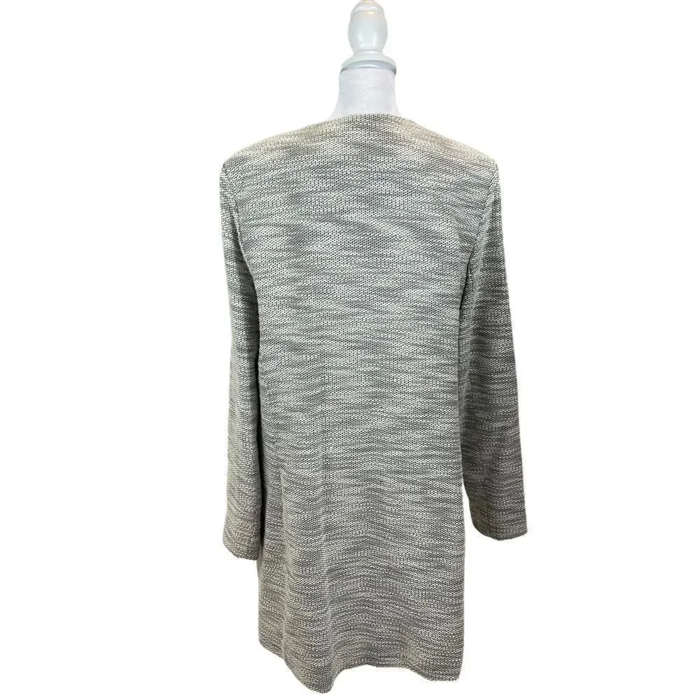 Tahari Brand Black and White Topper Jacket Collarless‎ Size XL